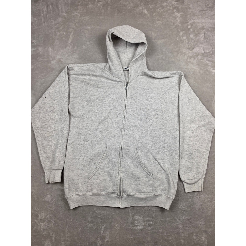 Vintage Lee Sturdy Sweats Zip Up Hoodie Mens XL Gray Made in USA Distressed